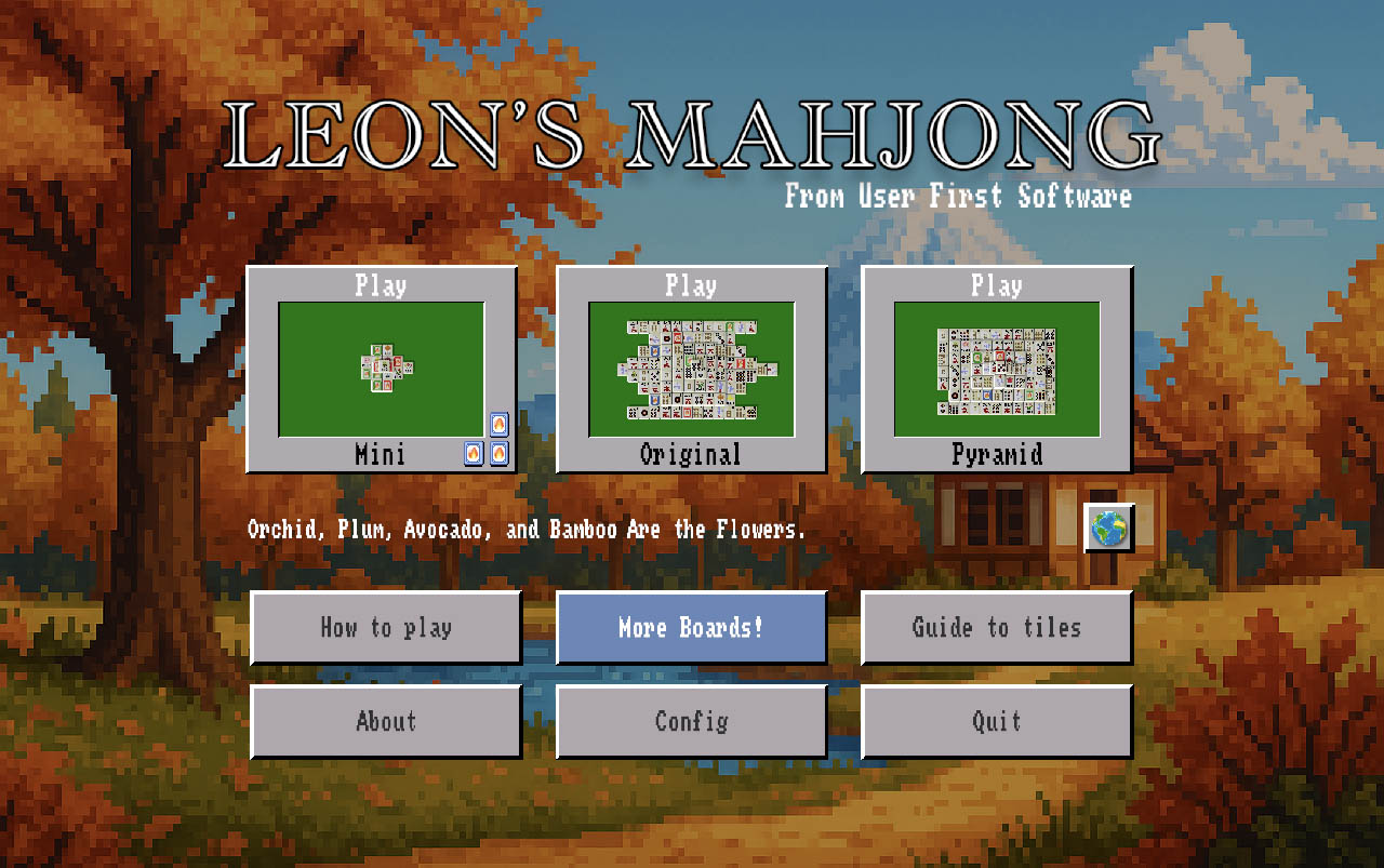 Leon's Mahjong 1.34 Intro Screen (October 2025)