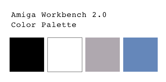 Commodore Amiga Workbench 2.0 color palette