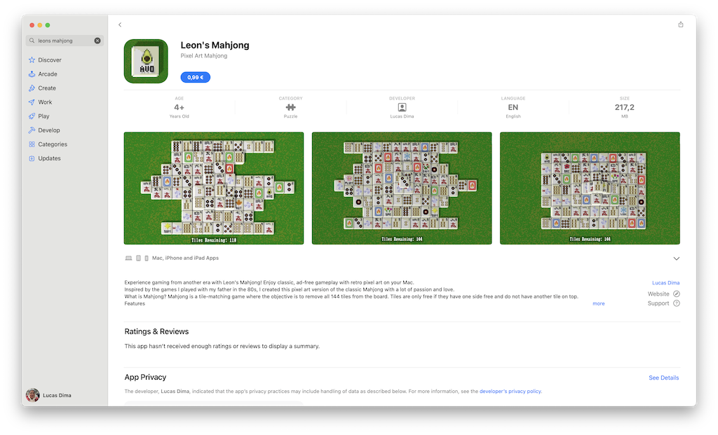 Leon Mahjong on Apple’s App Store