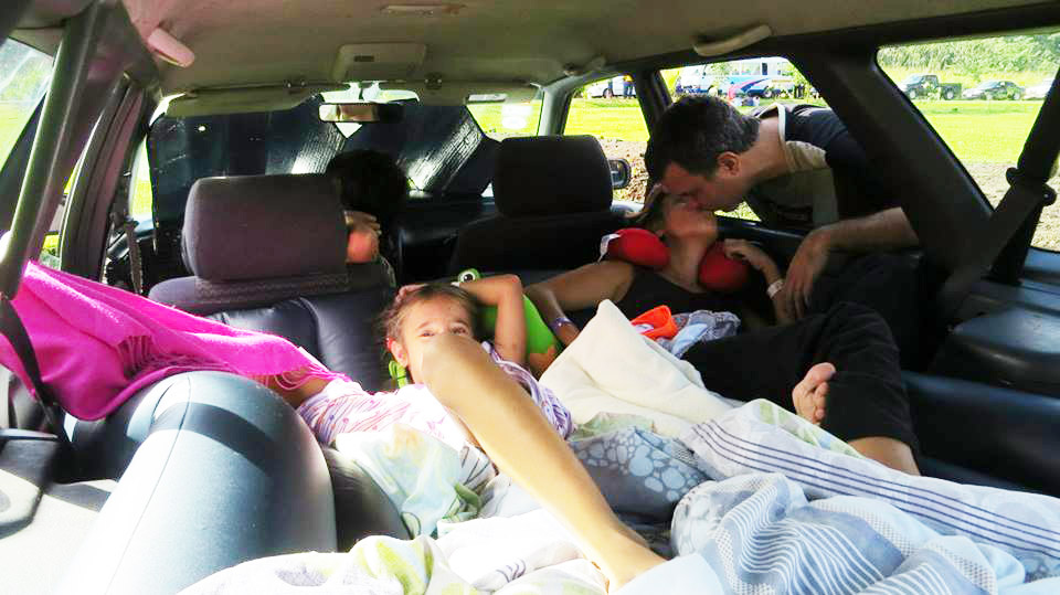 Subaru Legacy Outback converted into bed