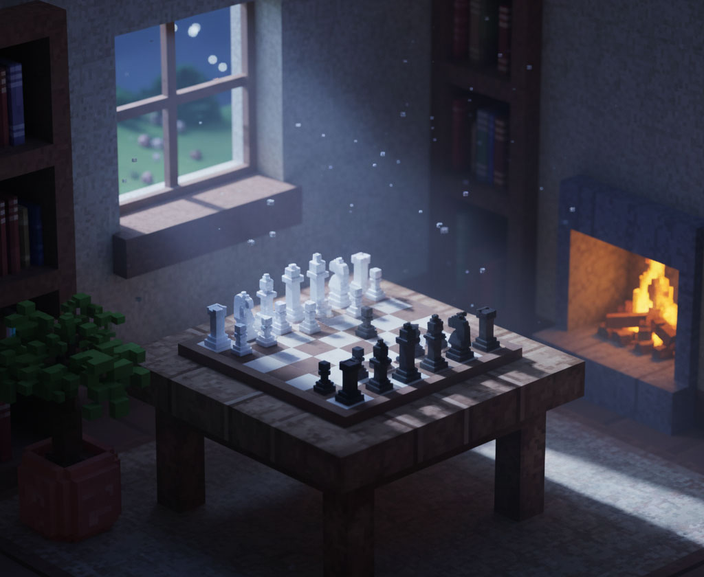 Chess in 3D pixel art