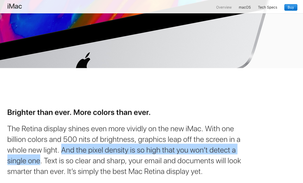 Apple - Pixels are not visible on Retina display