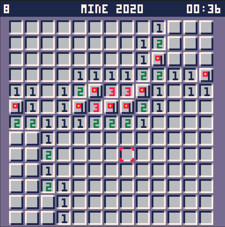 Mine 2020: clon de Buscaminas en Pico-8