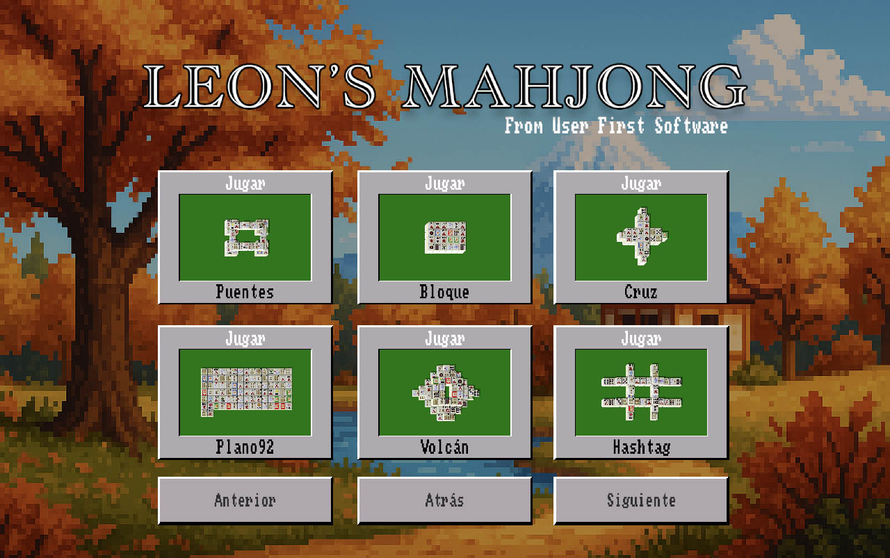 Imagen de Leon&rsquo;s Mahjong con la selección de tableros