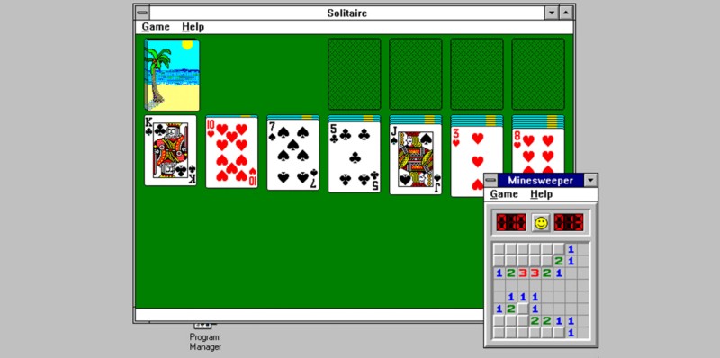 Solitario y buscaminas de Windows 3.1