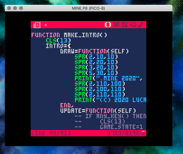 Pico-8 Editor de código